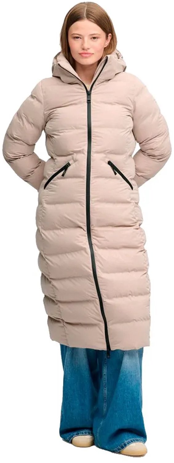 Superdry City Longline Microfibre Jas Dames Gewatteerde jassen Beige