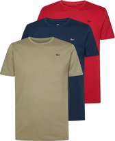 Petrol Industries Heren T-shirts 3-Pack - Ronde Hals - Korte Mouw - Katoen - Regular Fit - Multipack van 3 stuks - Meerkleurig - Maat S