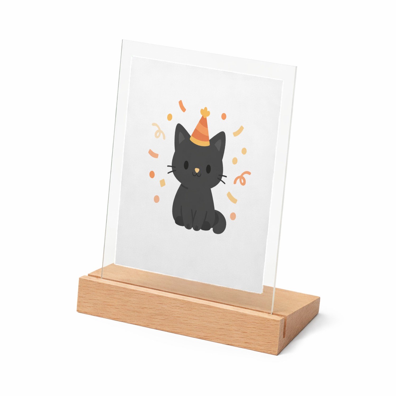 Mr Cadeautjes Glasframe met vaste tekst - design Een rustige felicitatiekaart met een konijn op een zachte ac | cadeau Wit