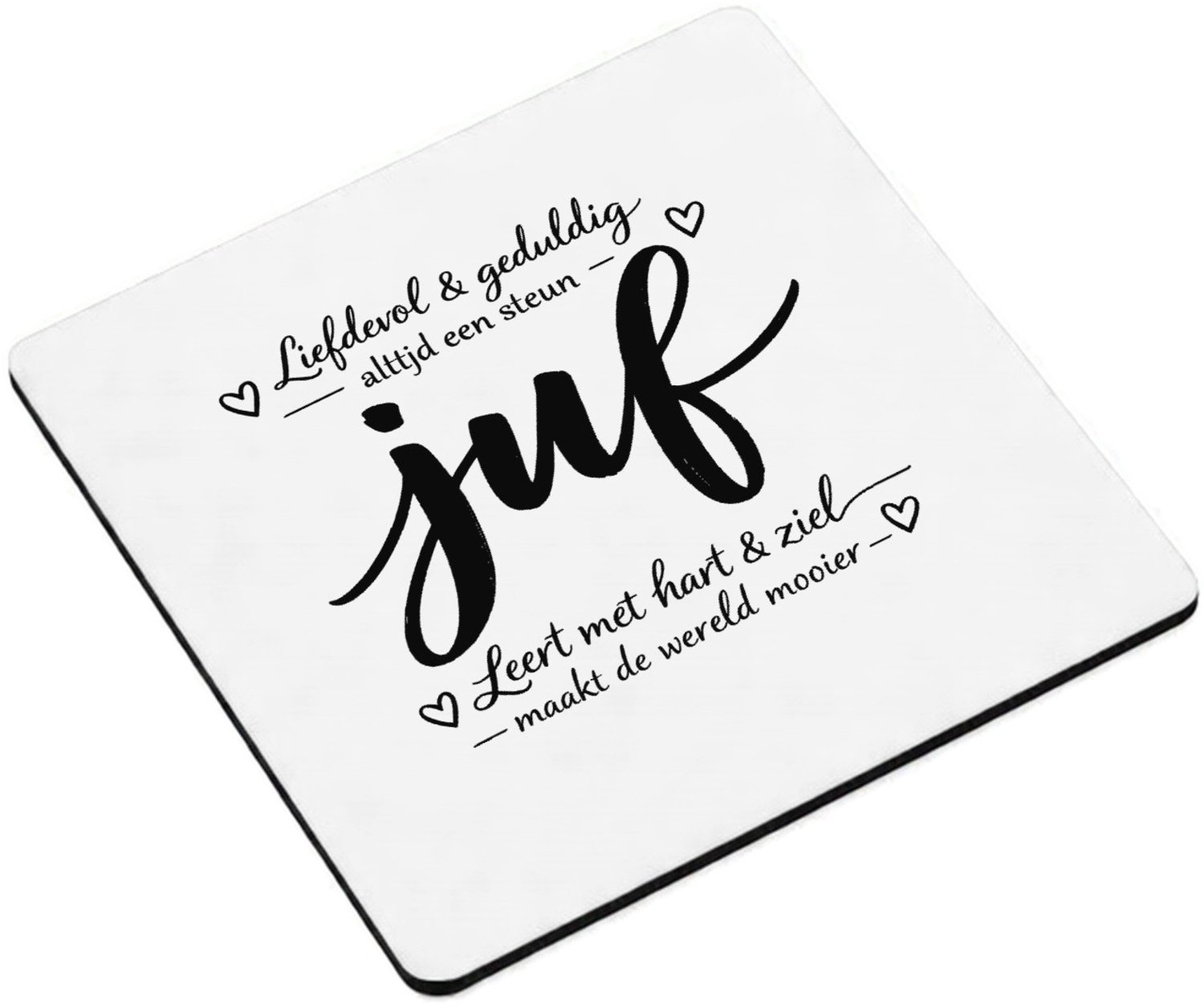 Mr Cadeautjes MDF magnetische fotolijst vierkant 9,5 - design Een minimalistische tekstprint met een groot kernwoord, aang | cadeau Wit