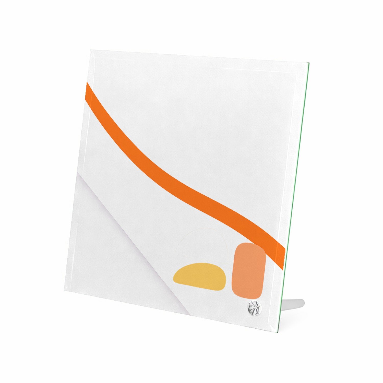 Mr Cadeautjes Glasframe 20 x 20 - design Rustige minimalistische sportmotivatiecover met grote curve | cadeau Wit