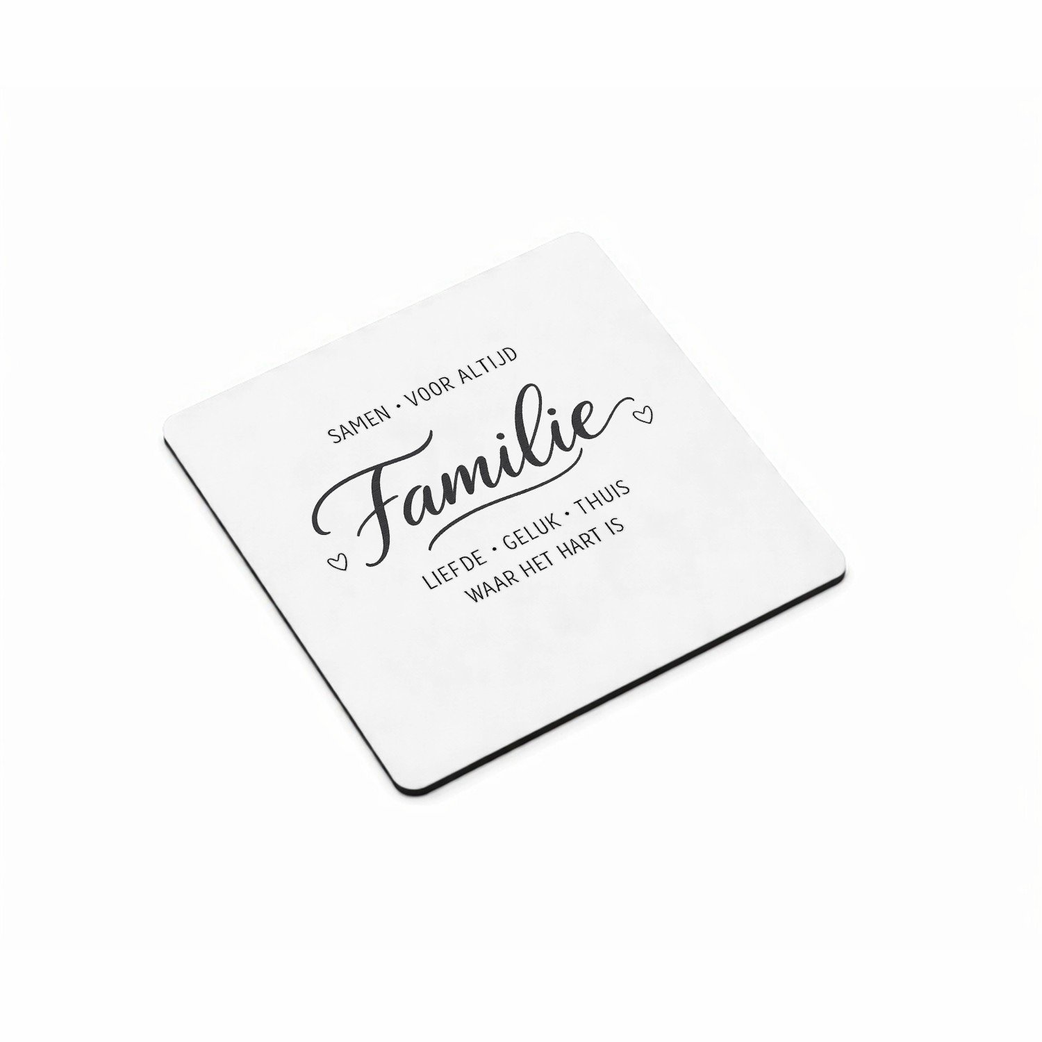 Mr Cadeautjes MDF magnetische fotolijst vierkant 9,5 - design Een vergelijkbare warme typografische cadeaustijl met een ce | cadeau Wit