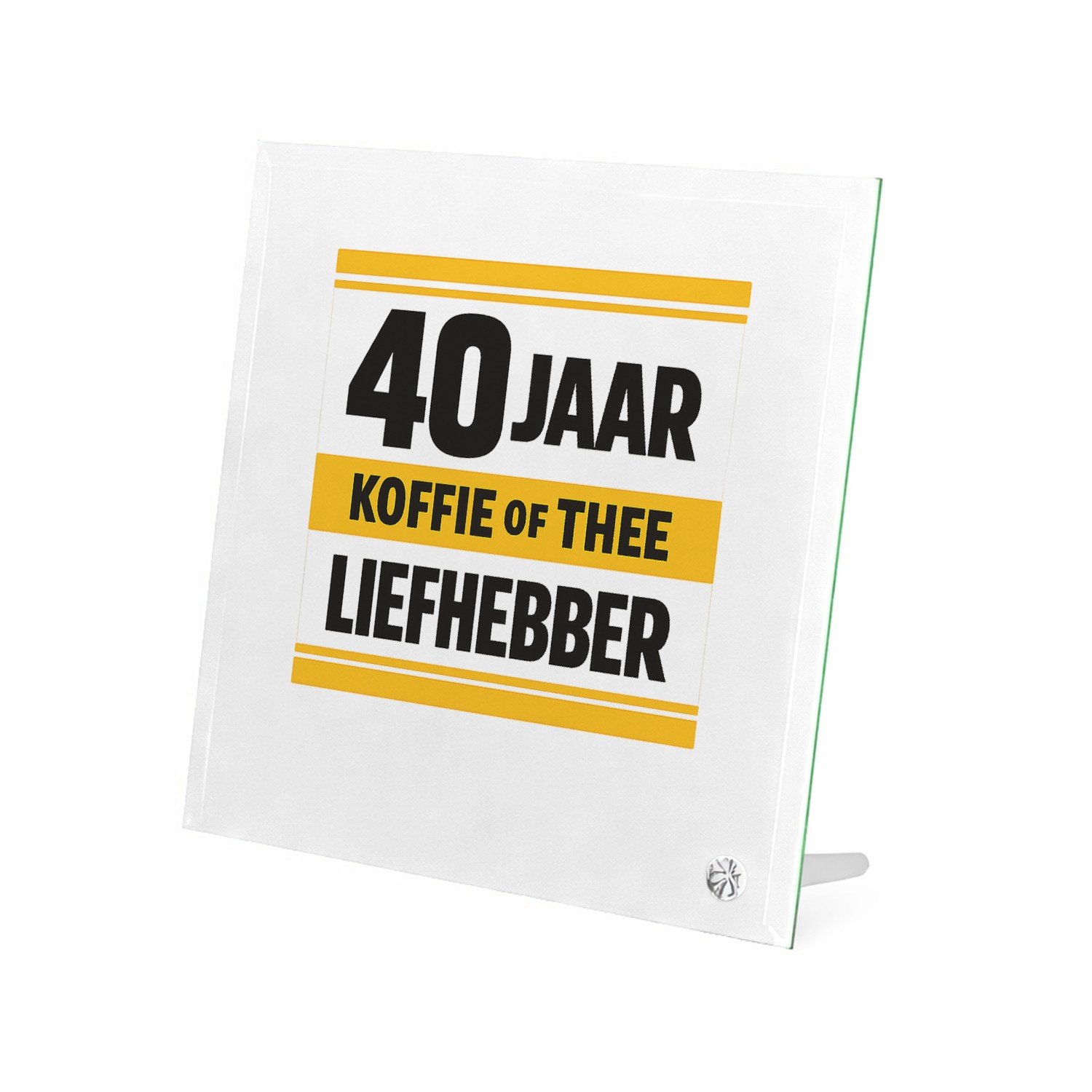 Mr Cadeautjes Glasframe 20 x 20 - design Humoristische jubileumopdruk rond een favoriete drank in een | cadeau Wit