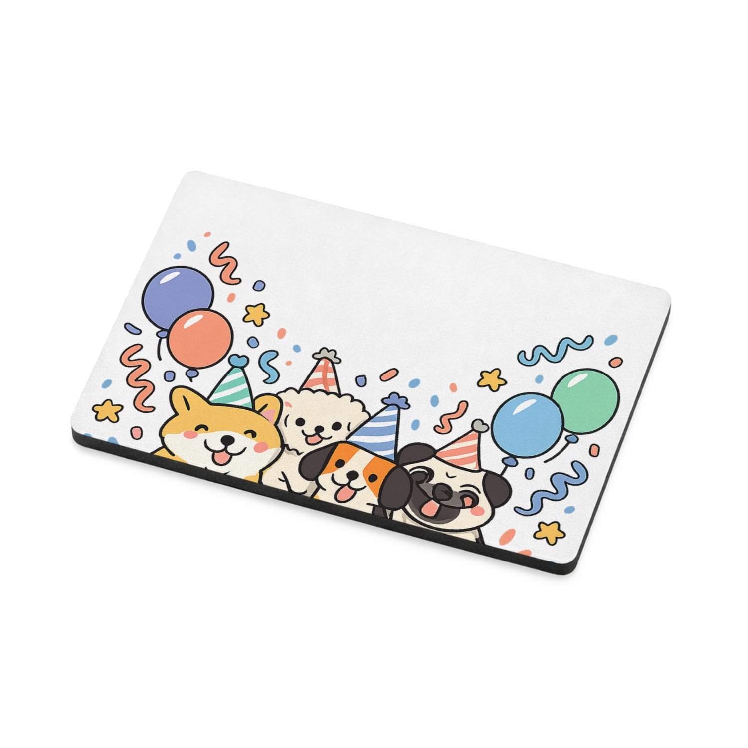 Mr Cadeautjes MDF magnetische fotolijst 7,5 x 5 - design Feestelijke hondenparty met een persoonlijke leeftijdsboodsc | cadeau Wit