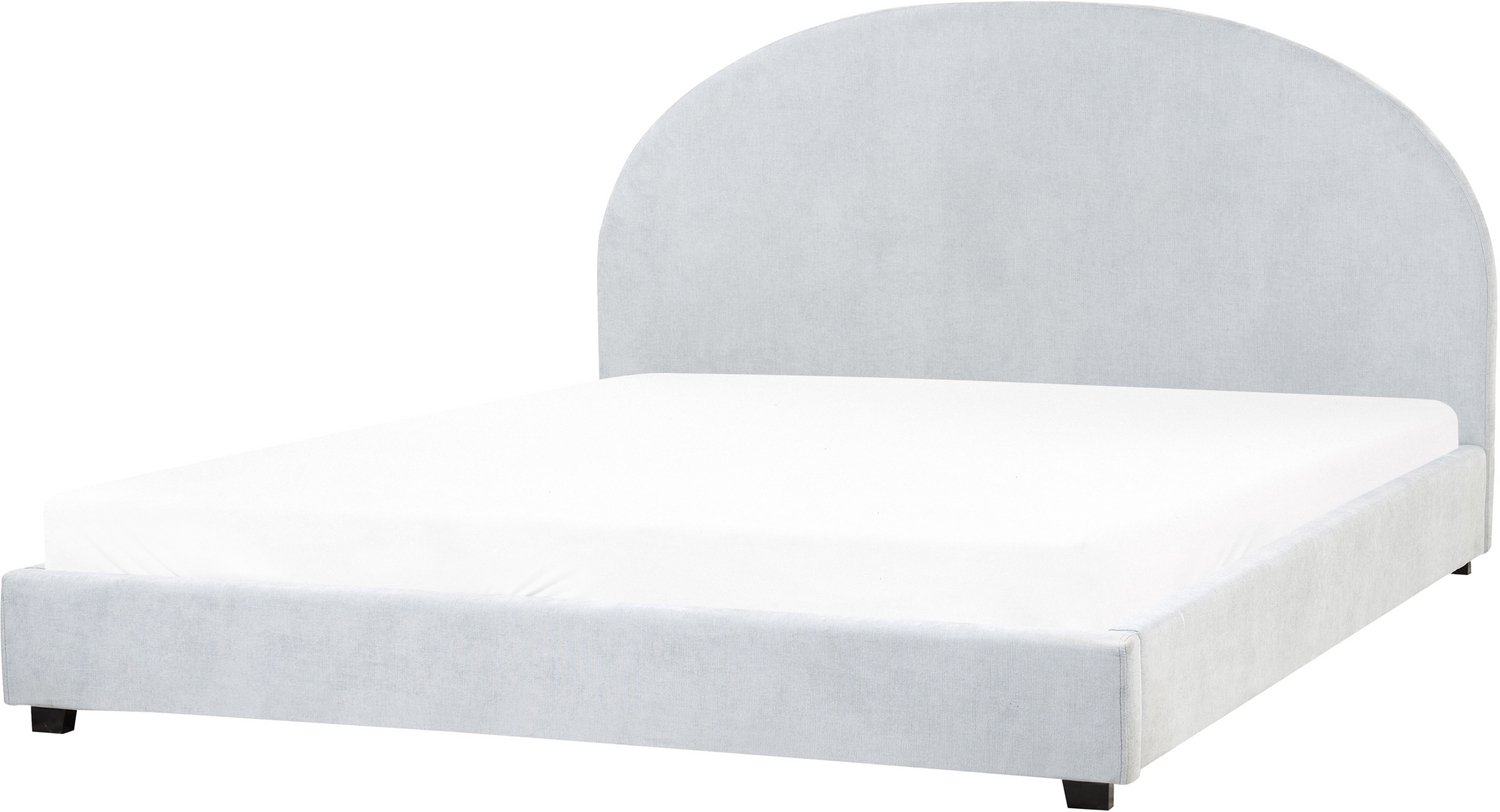 Beliani VAUCLUSE - Tweepersoonsbed - Lichtblauw - 180 x 200 cm - Stof