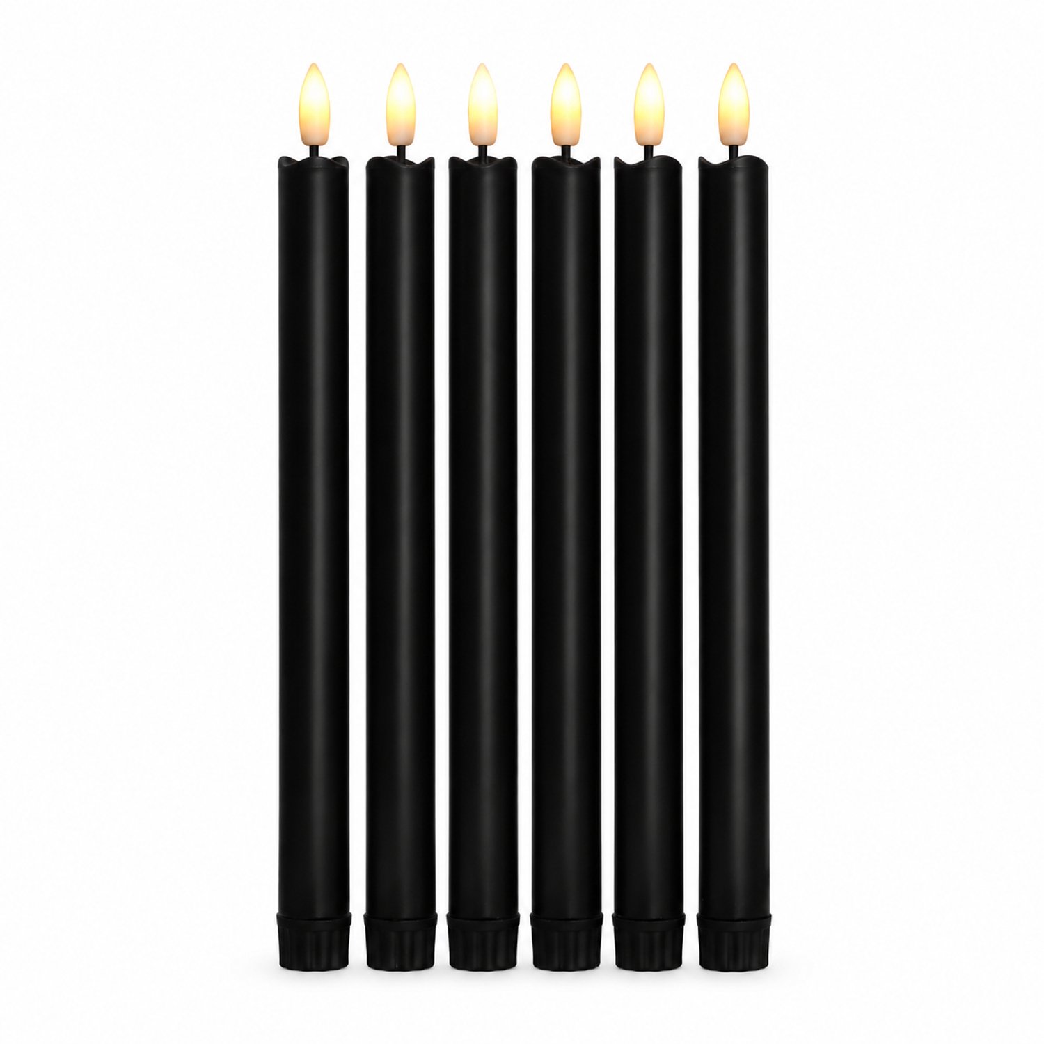 SWGOTA led kaarsen - 1 zwarte kaars met gladde kunststof behuizing en warmkleurige LED-vlam, standaarduitvoering