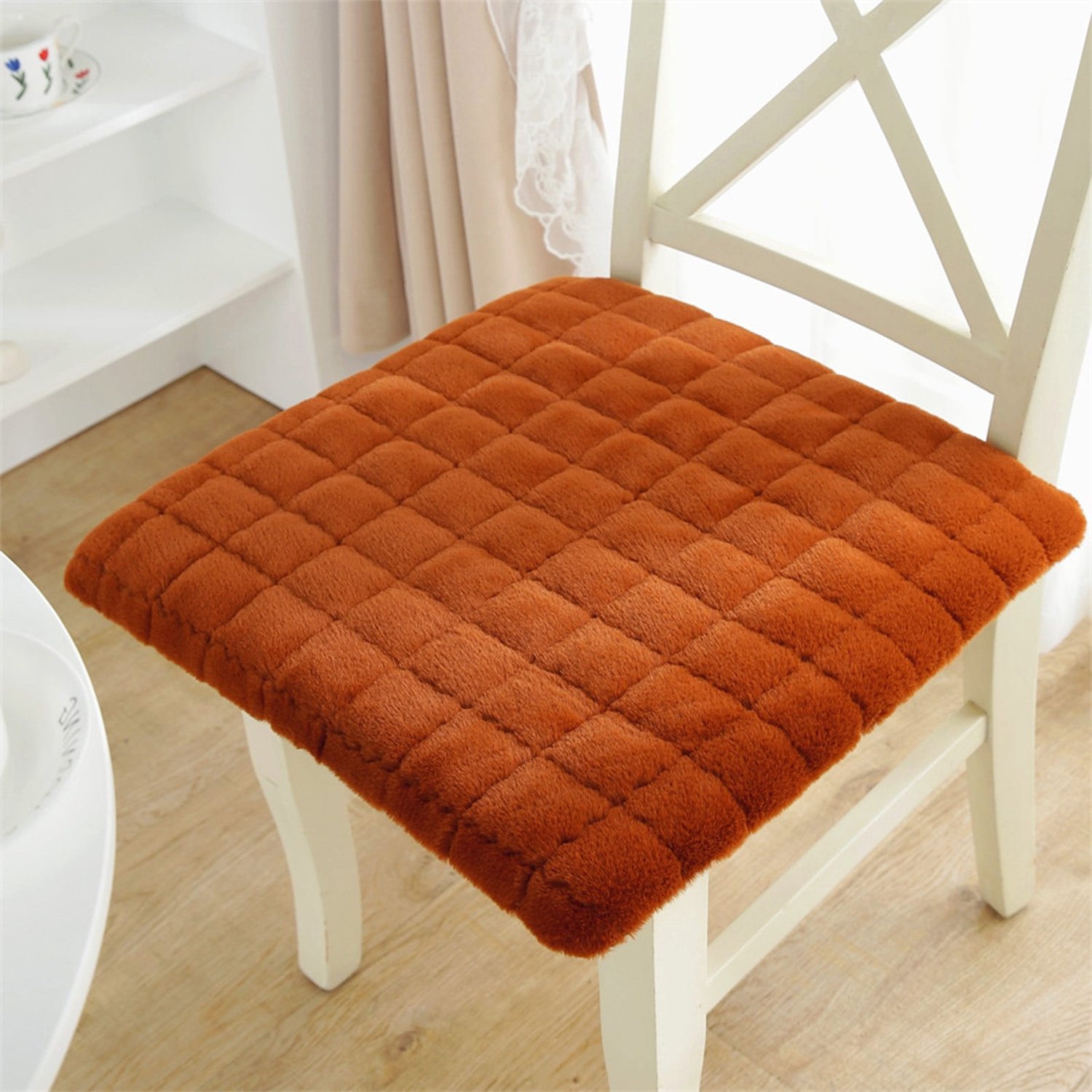 Ulisem Zitkussen Oranje 40x40cm - Stoelkussen - Antislip - Dikke Zacht Comfortabele Zitting - Binnen & Buiten Gebruik - Voor Eetkamerstoel Bureau Stoel Tuinmeubelen Keukenstoel - Oranje