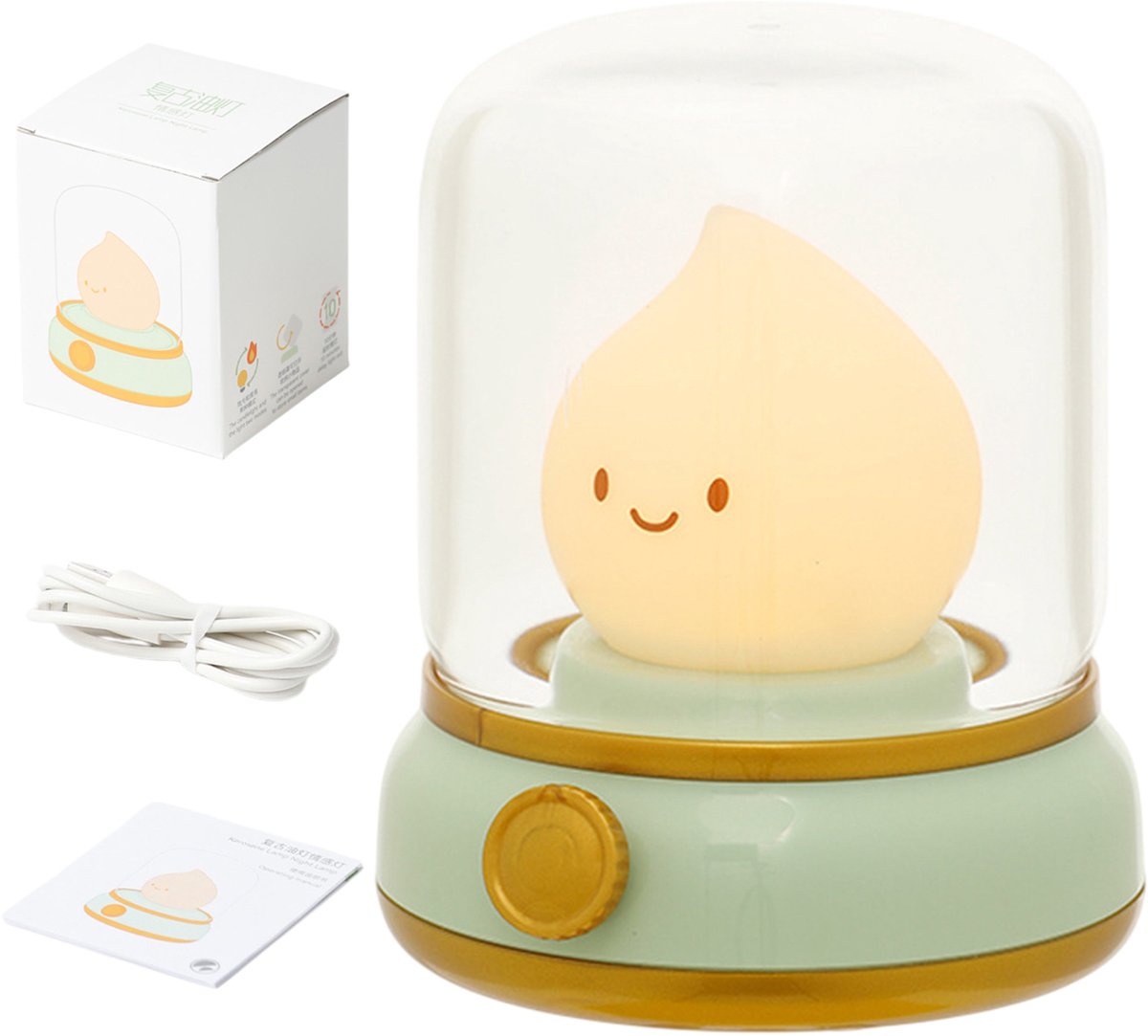 MAGICSHE Nachtlampje Babykamer - Leeslamp Slaapkamer Voor Volwassenen - Usb-Oplaadbaar - Met Timer - 2 Modi - Draadloos - Babynachtlampje Voor Kinderen, Voedingslicht Groen