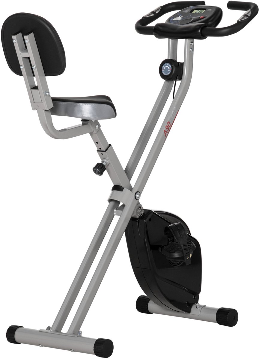 MODFU - Hometrainer - Klapbaar - Met Rugleuning - 8 Niveaus - Stalen Frame - Zwart