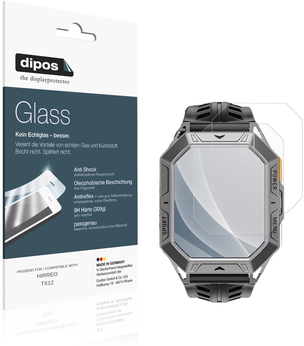 dipos – 2x Matte Pantserfolie geschikt voor HIRREO TX12 | 9H Screenprotector