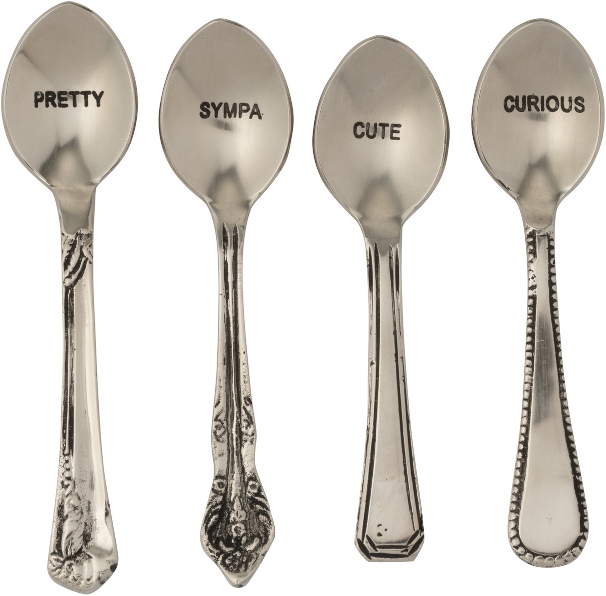 J-Line lepel Messing - brass - zilver - doos van 4