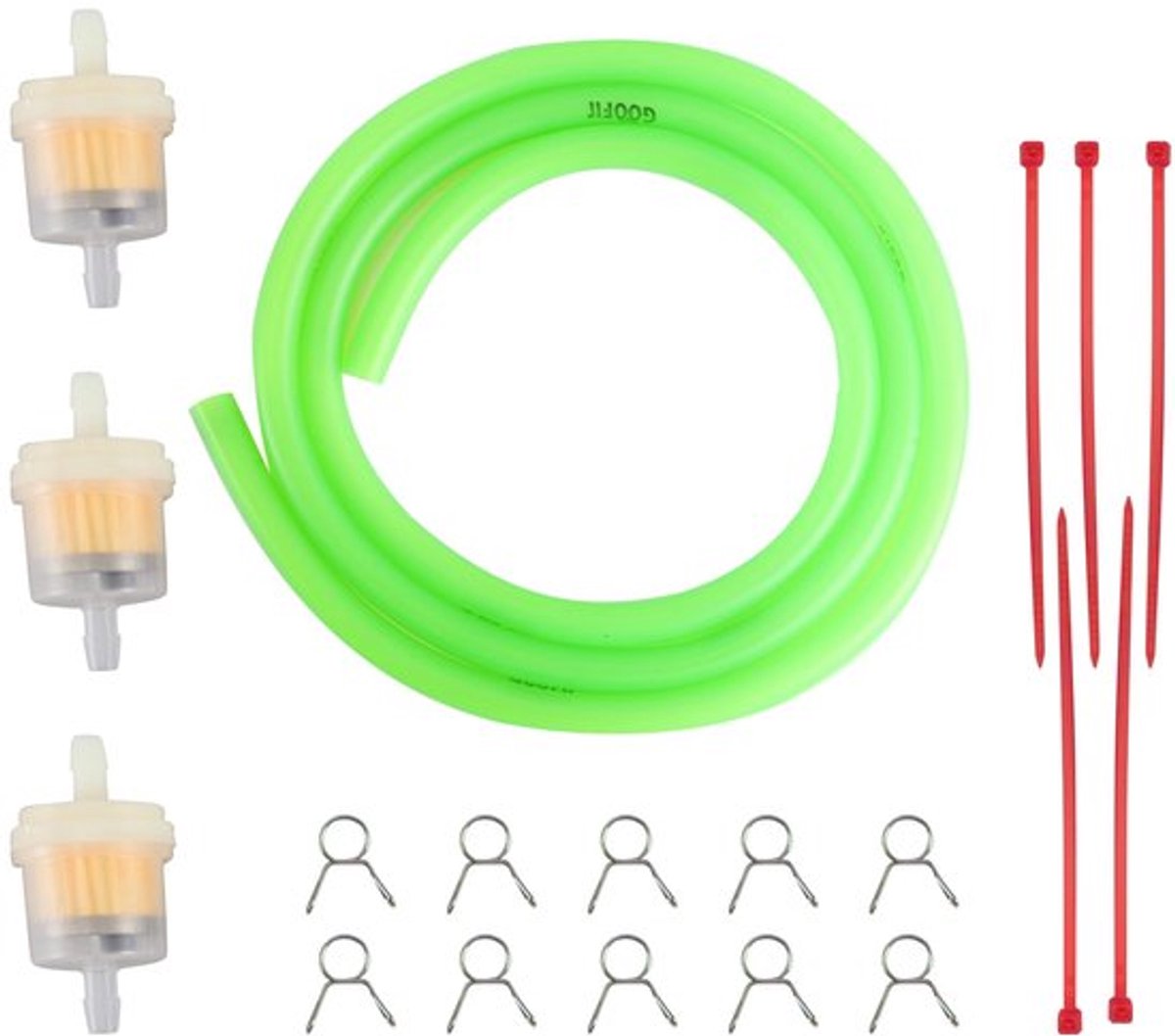 Dailygoody - Motorfiets Brandstoftankfilter - Universele Slangklemmen - Zeegroen