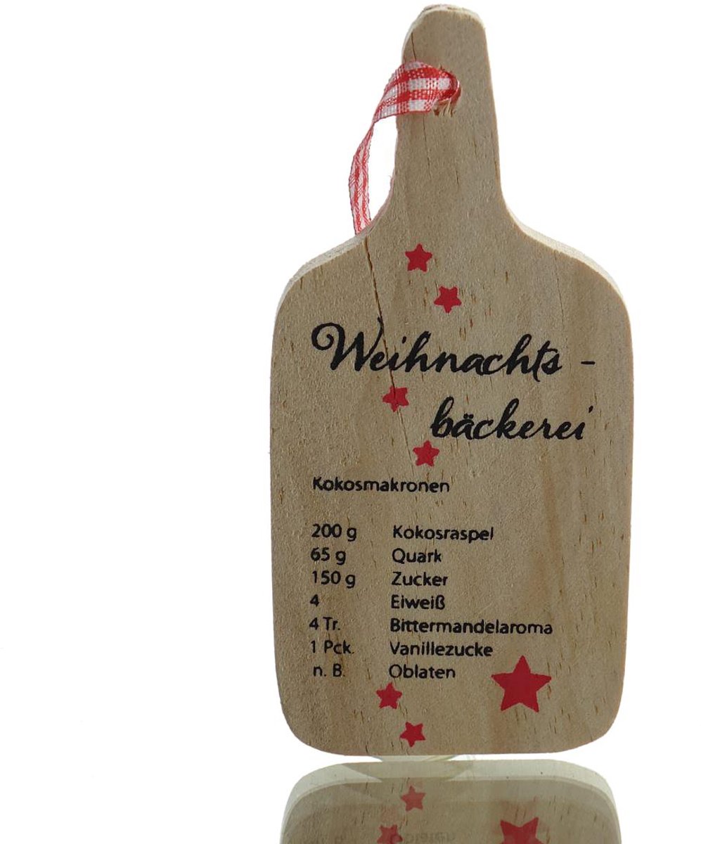 Gasper Kersthanger met Kokosmakronen Recept Natuur 12 cm - Hout