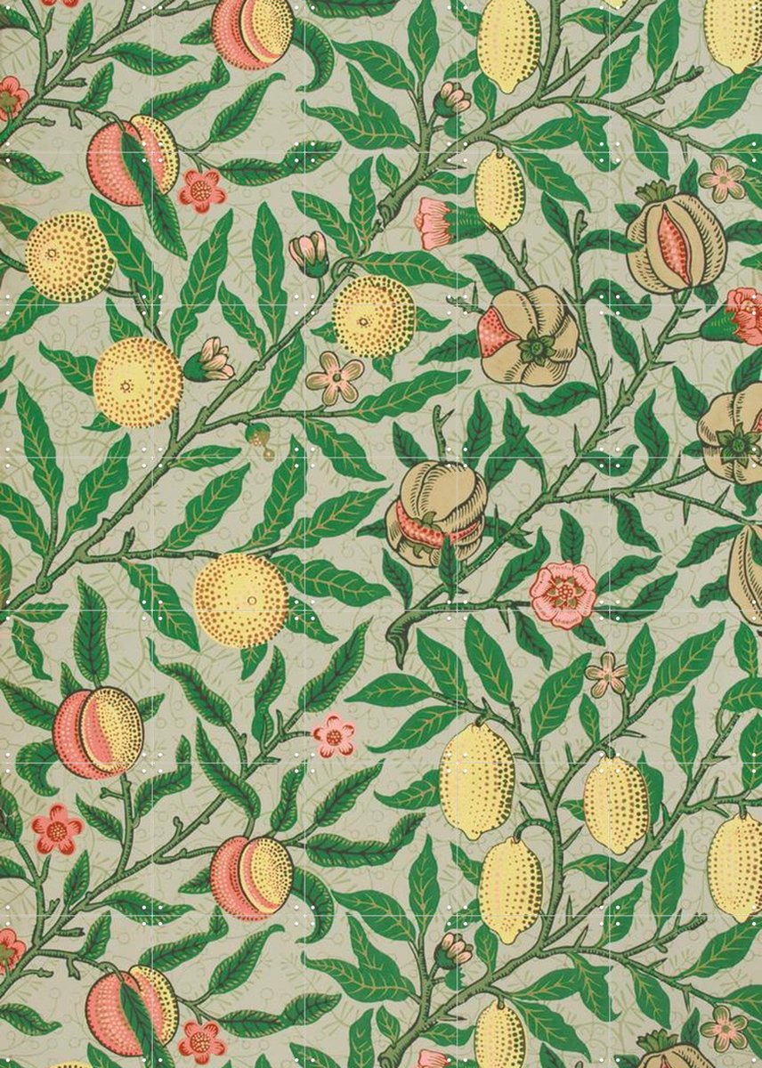IXXI Fruit green, William Morris & Victoria and Albert Museum - 100 x 140 cm - Gratis ophangtool - Grote wanddecoratie en posters - Art Nouveau