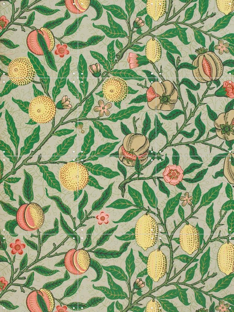 IXXI Fruit green, William Morris & Victoria and Albert Museum - 60 x 80 cm - Gratis ophangtool - Grote wanddecoratie en posters - Art Nouveau