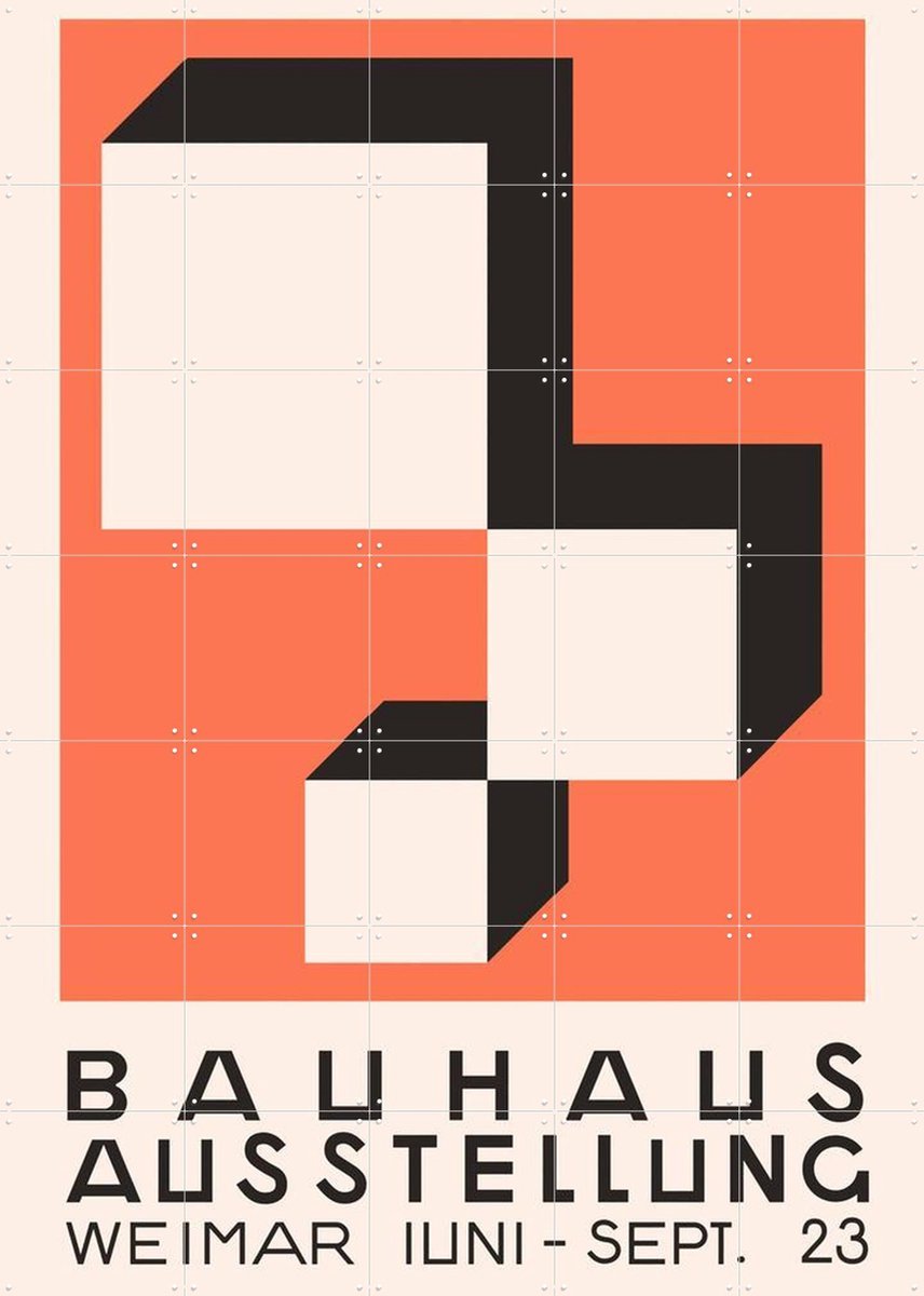 IXXI Bauhaus Ausstellung 23, Aster Edition - 100 x 140 cm - Gratis ophangtool - Grote wanddecoratie en posters - Geometrische Kunst, Vintage, Grafisch