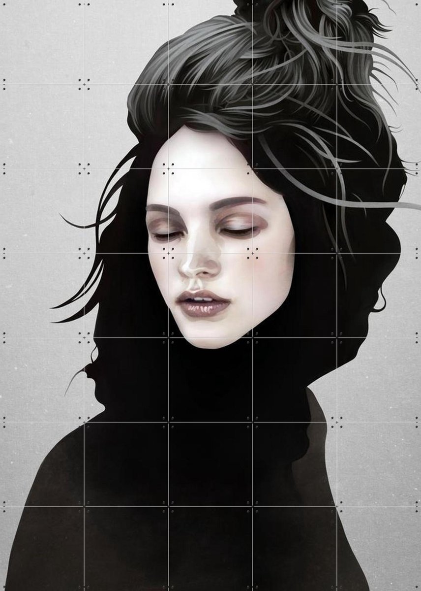 IXXI Elsewhere Girl, Ruben Ireland - 100 x 140 cm - Gratis ophangtool - Grote wanddecoratie en posters - Grafisch Ontwerp, Illustraties, Digitale