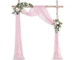 Ghope Wedding Arch Curtain Sheer Curtain Tulle Wedding Background Curtain Decoration for Photography Party Wedding - ShopVlot