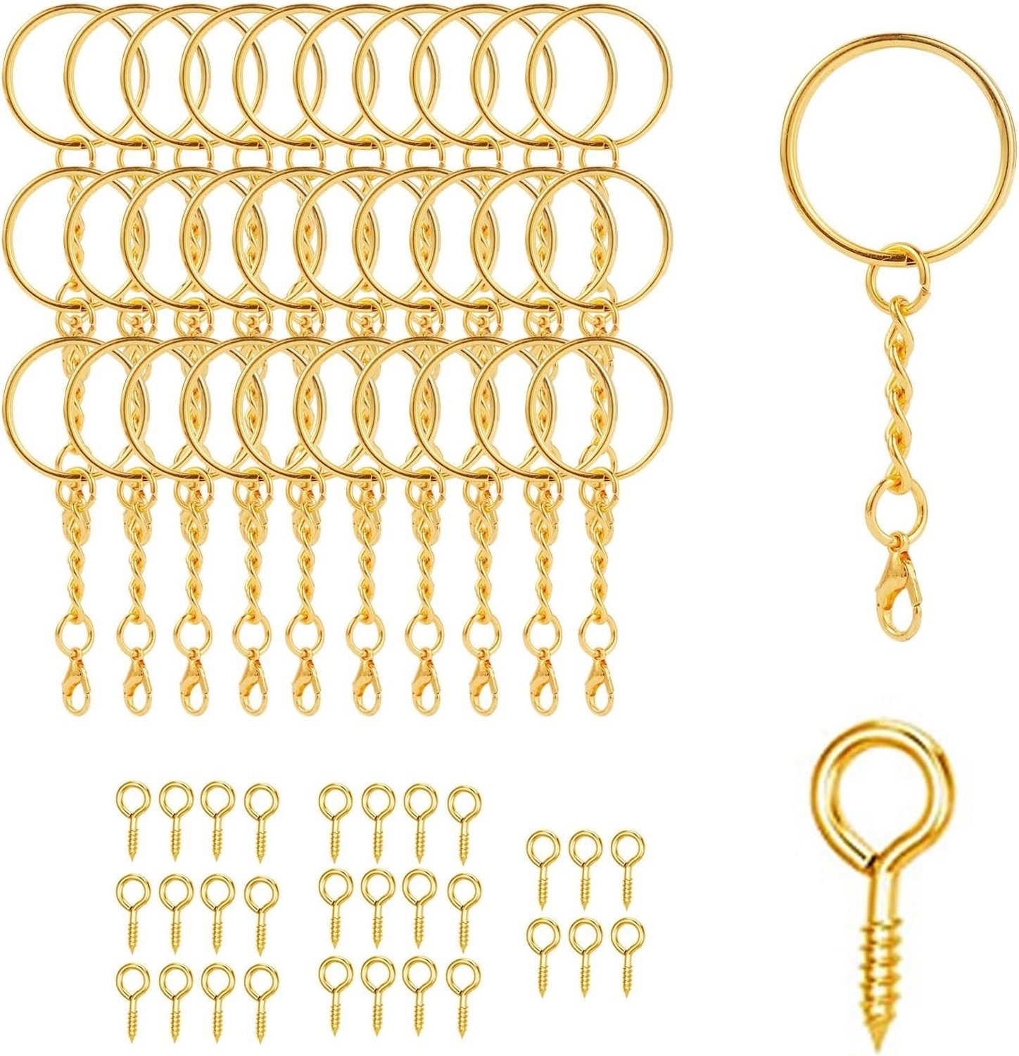 60x Sleutelhanger Karabijnhaak 25mm Set - Knutselen & Sieraden