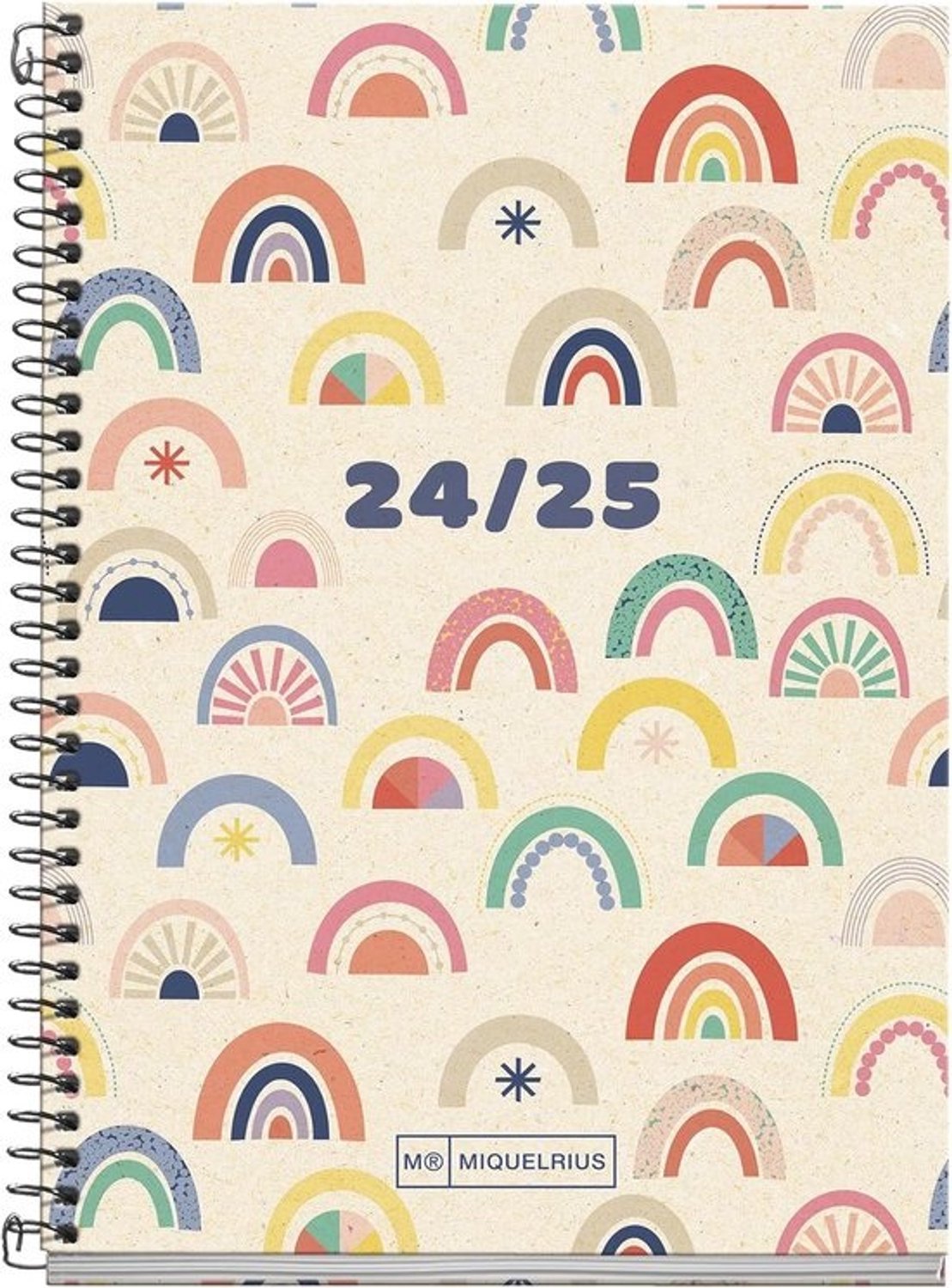 Schoolagenda - Planner 2024-2025 - Studie Organiseren - Gemaakt van gerecycled materiaal - 117 x 174 mm - Regenboog