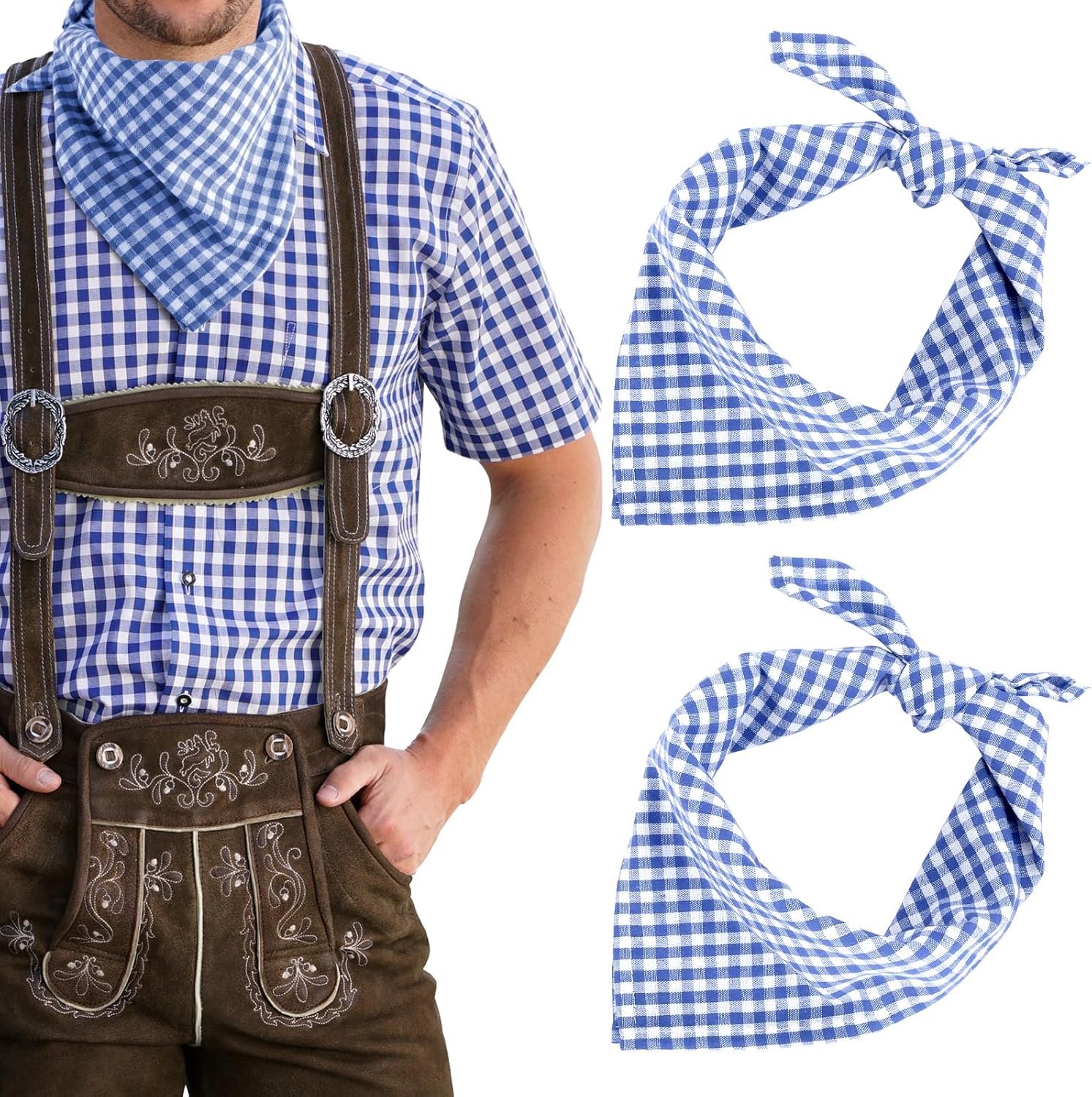 Oktoberfest Scarf, Unisex Headband - High Quality Cotton Plaid Scarf, 50 * 50 cm - ShopVlot