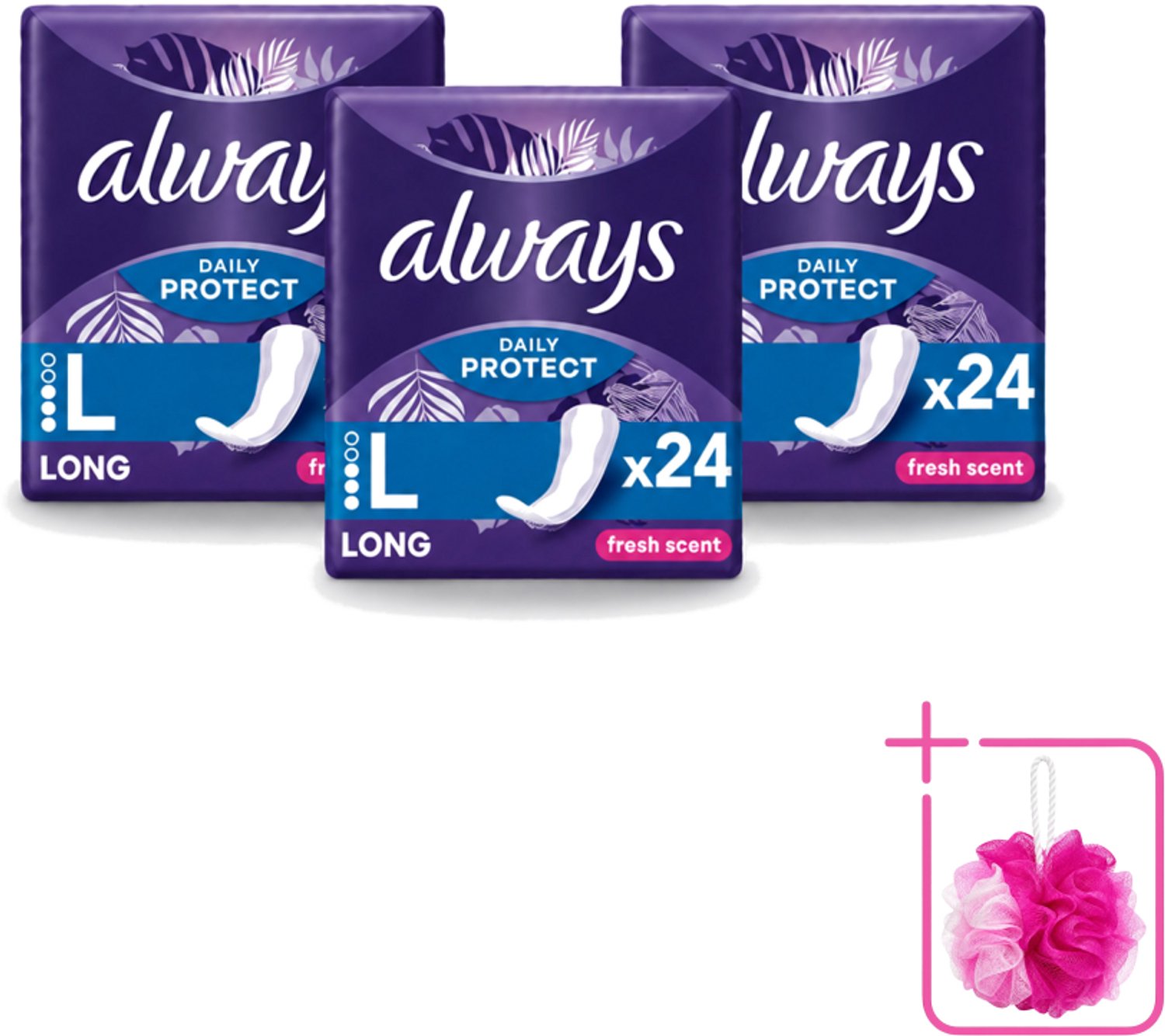 3 x Always – Inlegkruisjes – Long Fresh Scent – 24 Inlegkruisjes - Bulkverpakking - Inlegkruisjes - Frisse geur