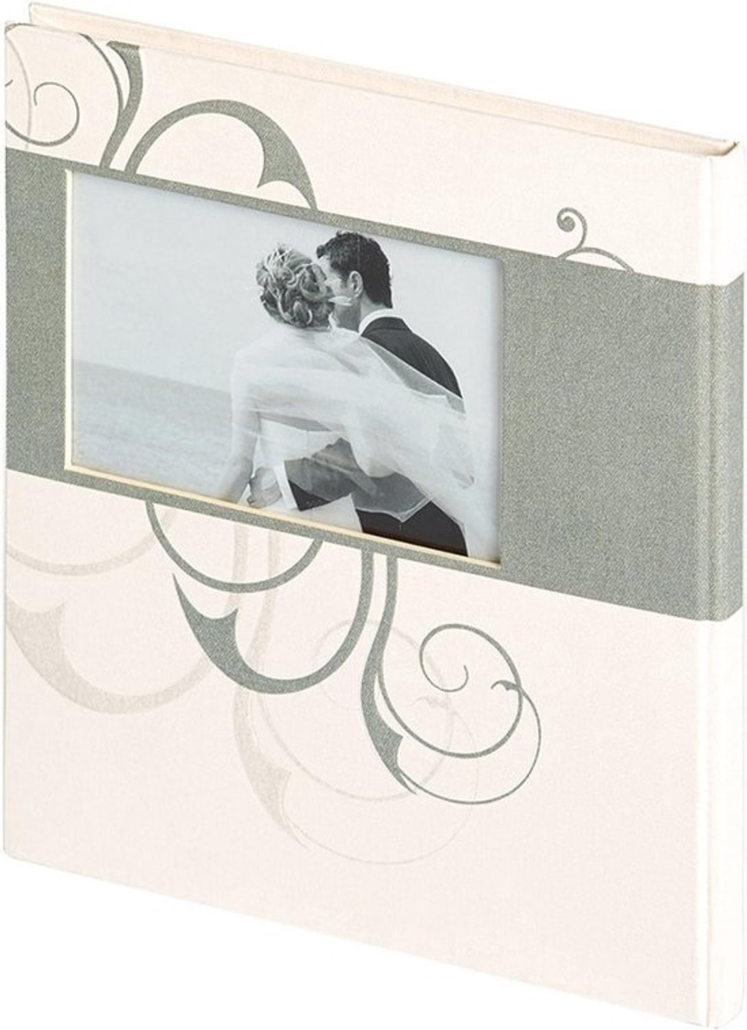 Gastenboek Linnenlook - Bruiloft Album - Bruiloft Herinneringen - Met Foto Inschuif - 23 x 25 cm - Wit