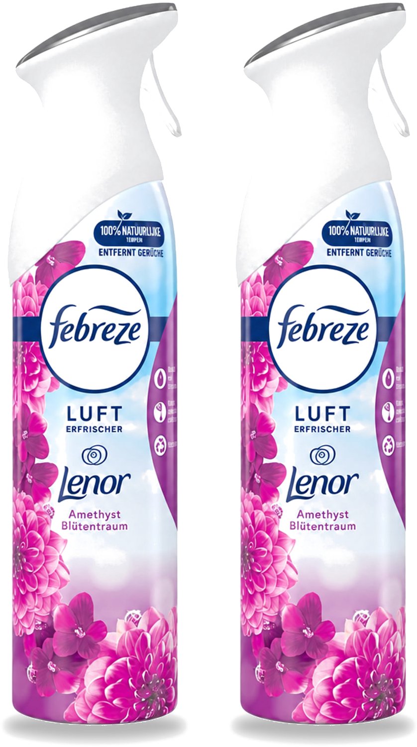 2 x Febreze Amethist Luchtverfrisser Spray - Frisse Bloemen Geur - 300ml - Voordeelverpakking - 2 stuks