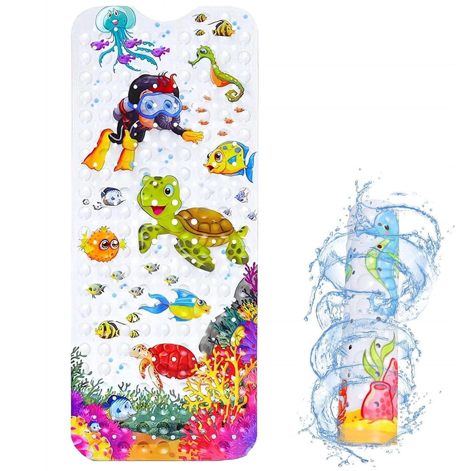 Antislip Badmat voor Kinderen & Huisdieren - Ocean World 100x40 cm