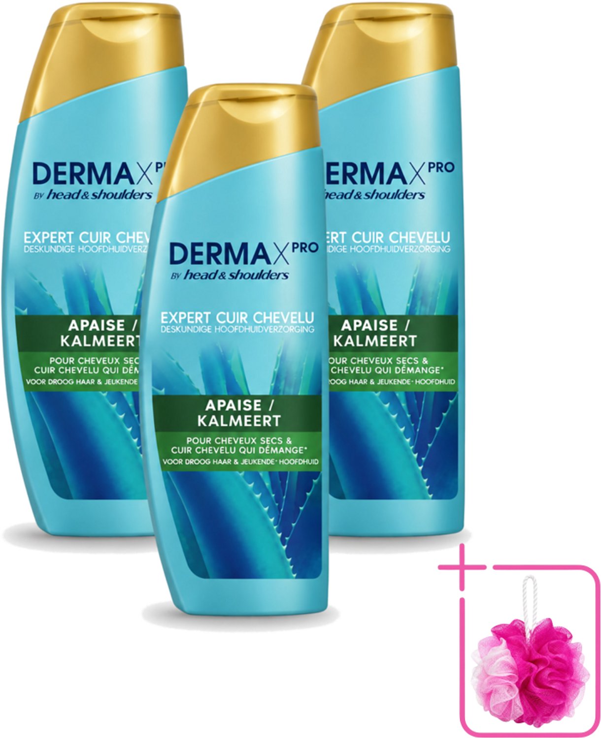 3 x Head & Shoulders - Shampoo - DermaXpro - Kalmeert - 225ml - Bulkverpakking - Kwaliteit - Douchemop - Prijs