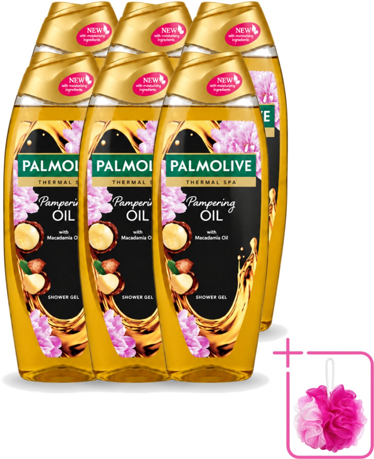 6 x Palmolive – Douchegel – Thermal Pampering Oil – 650 ml - Bulkverpakking - Douchegel - Douchemop - Huidverzorging