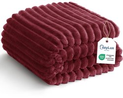 CozyLux Knuffeldeken, wollige deken, 150 x 200 cm, 300 g/m², XL, geribbeld flanel, bankdeken, cadeau voor mama en haar, ruimteontwerp voor thuis, Oeko