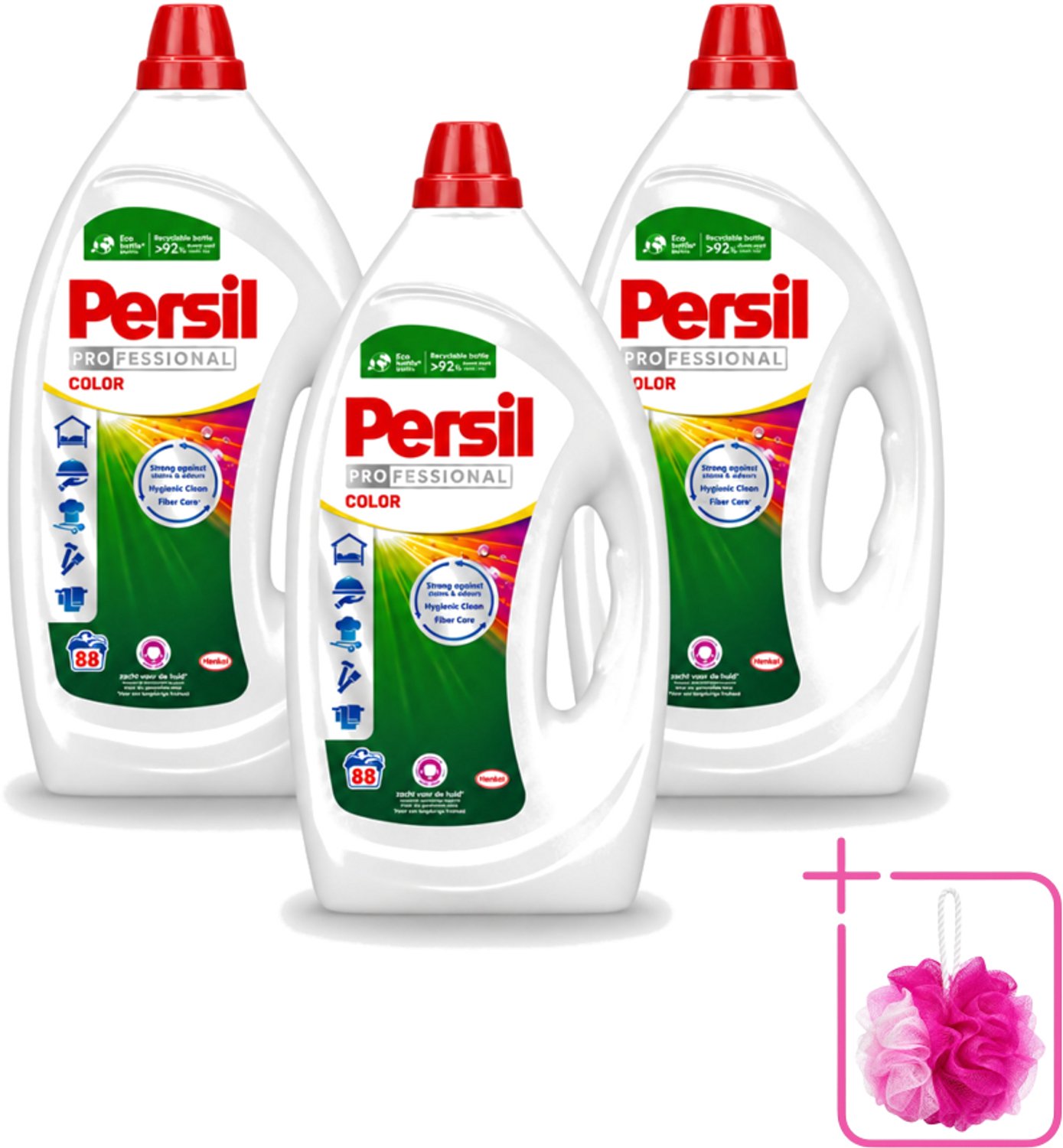 3 x Persil Professional Color - Vloeibaar Wasmiddel - Gekleurde Was - 88 Wasbeurten - Bulkverpakking - Gekleurde was - Douchemop - Vlekverwijdering