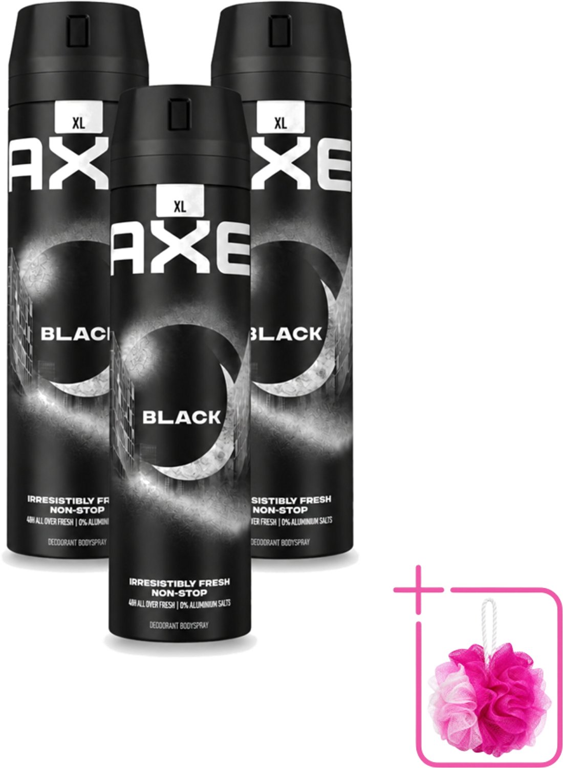 3 x Axe XL - Deodorant Bodyspray - 48hrs Fresh - Black - Frozen Pear & Cedarwood - 200 ml - Bulkverpakking - Deodorant - Douchemop - Lichaamsgeur