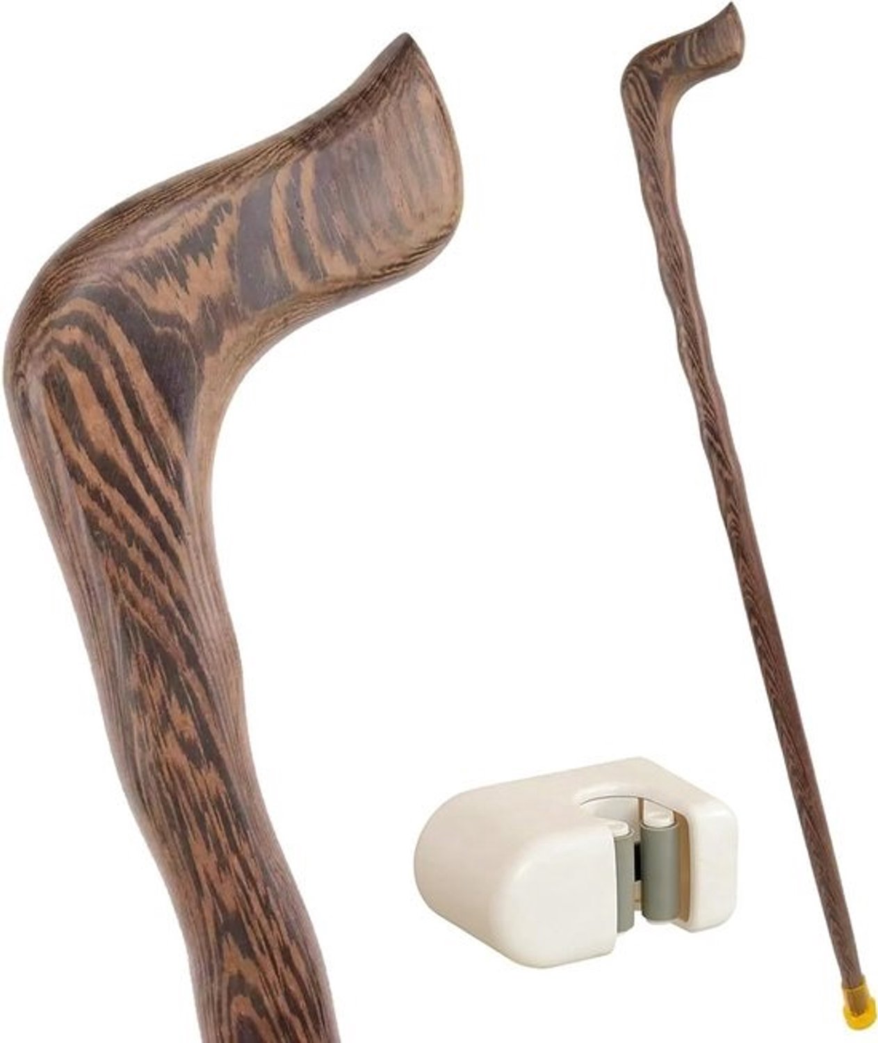 Houten Wandelstok - Stevige Stok - Extra Steun - Ergonomisch Handvat - 92 Cm - Bruin