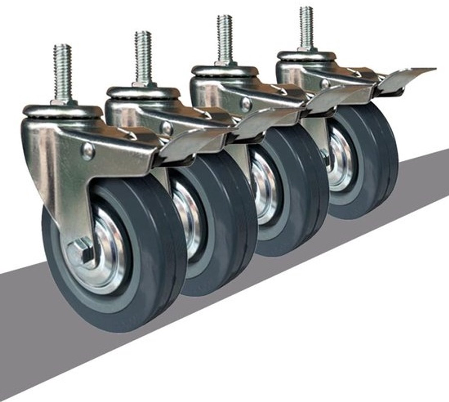 Zwaarlast Zwenkwielen - Verrijdbare Wielen - Meubelverplaatsing - Met Rem - 100/75mm M10/M12 - Zwart