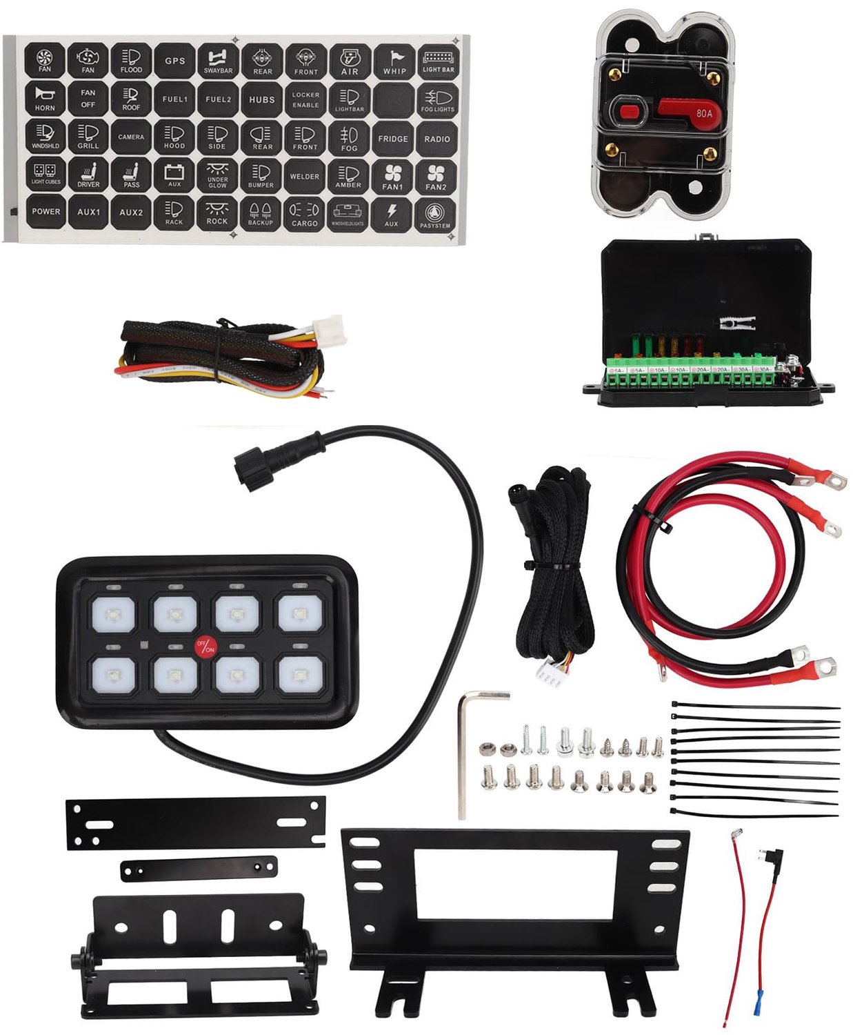Auto Elektronische Circuit Control Box, Auto Touch Control Panel 8 Gang Sterke Textuur Warmteafvoer IP65 Bescherming met Circulatiepomp voor ATV