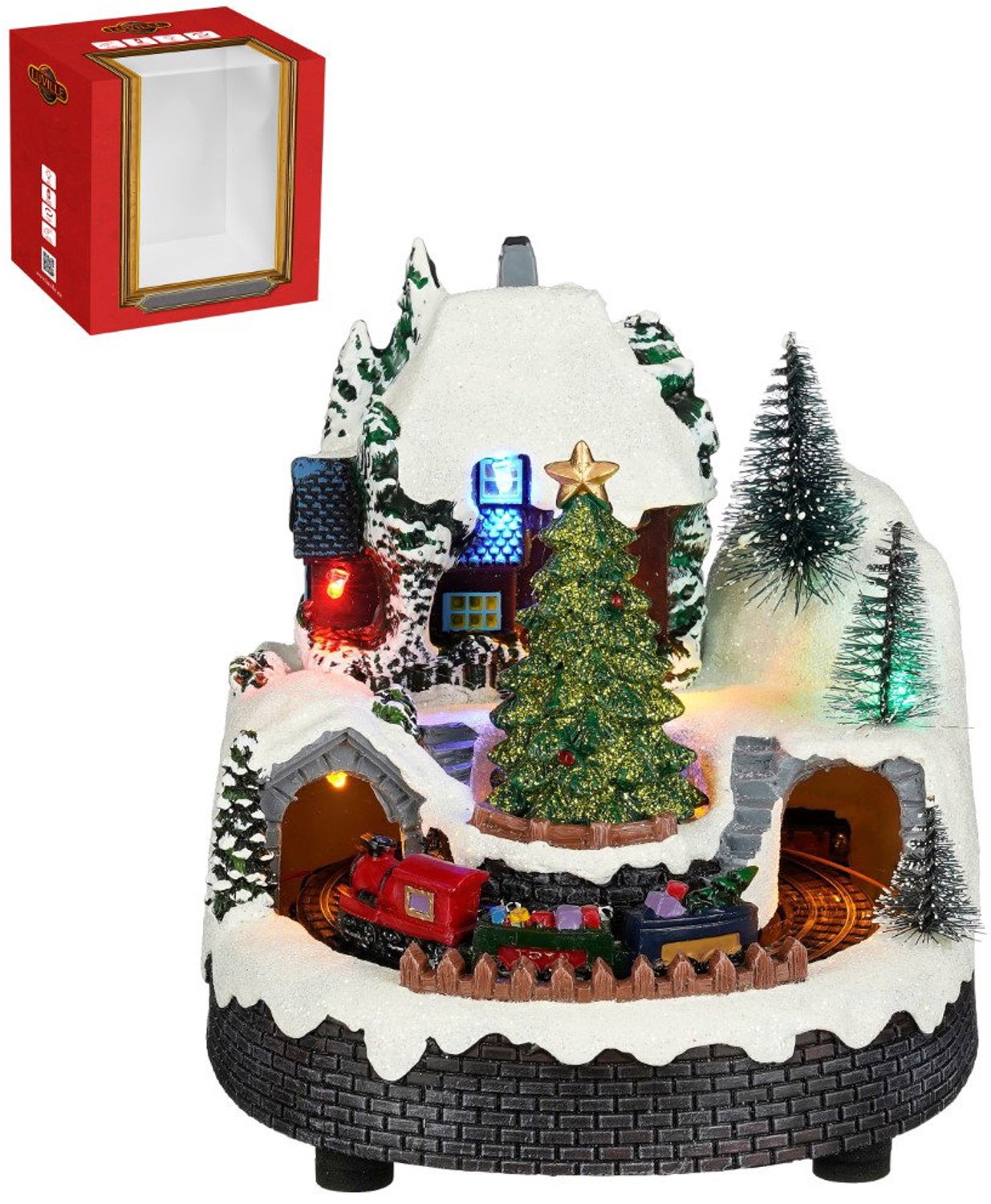 Christmas village with train battery operated l15xb14xh17,5 cm Luville
