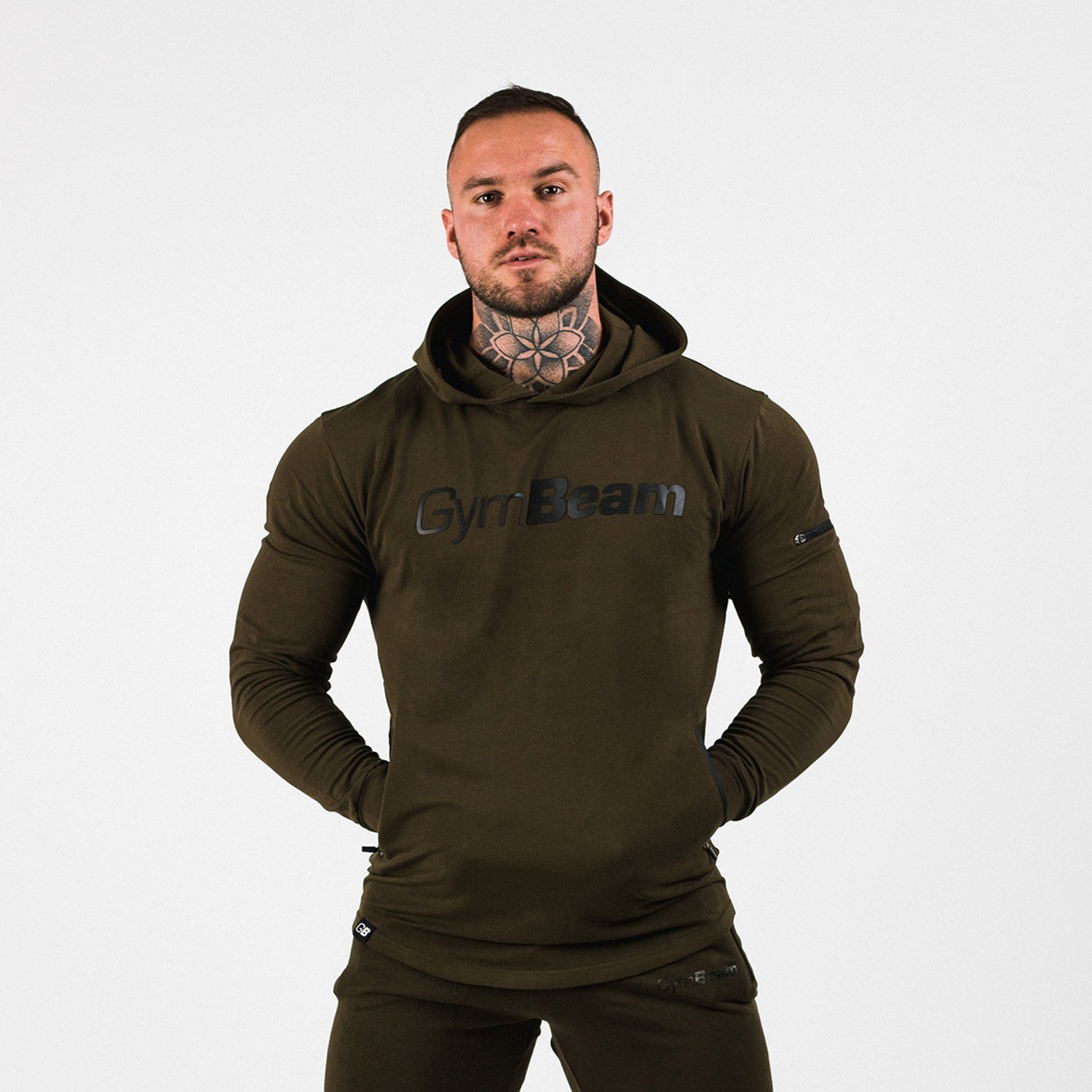 GymBeam Heren Hoodie Urban Military Groen M