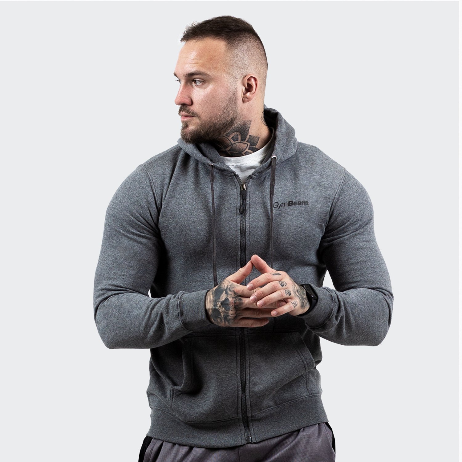 GymBeam Herenrits Hoodie Grijs Zwart XL