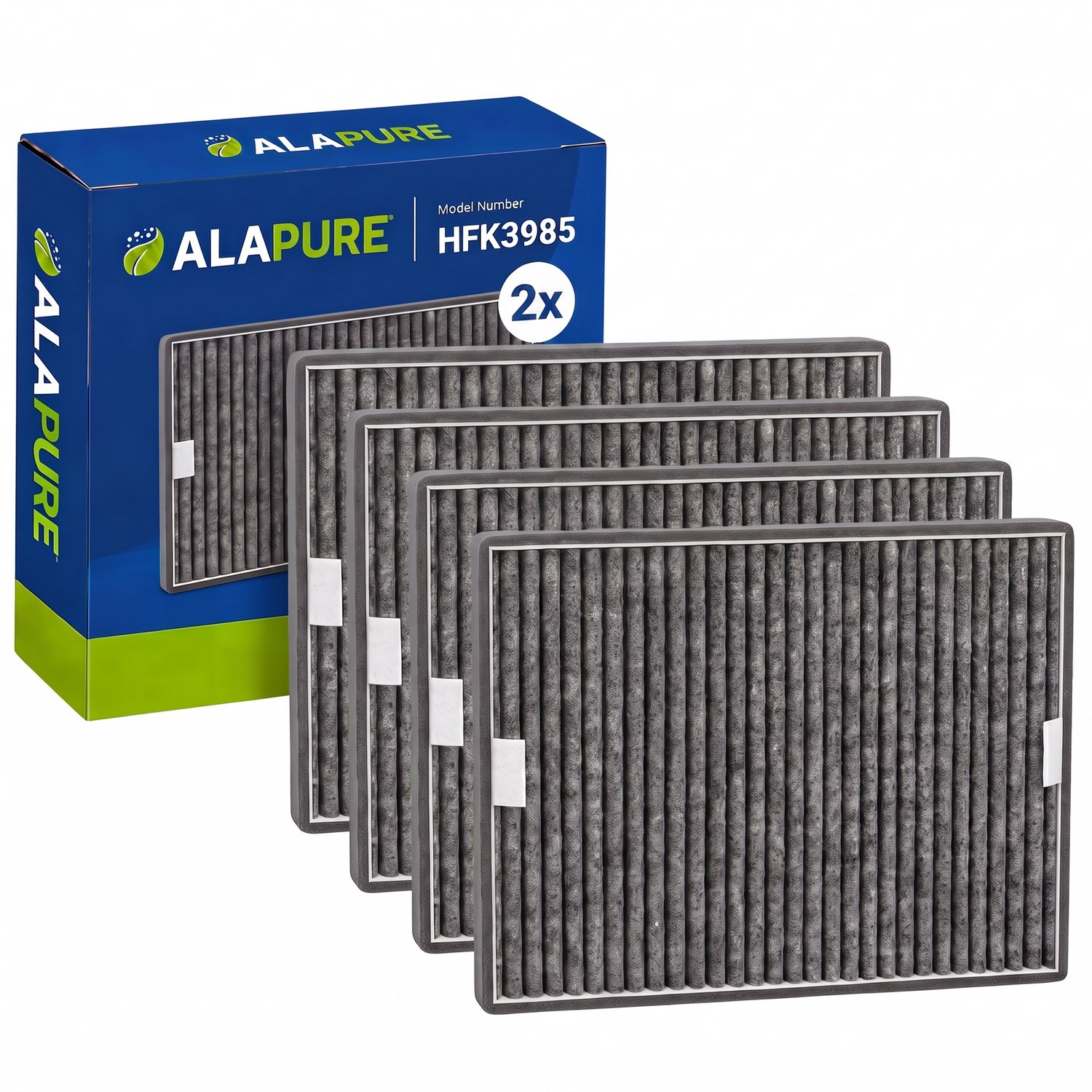 2x Alapure 3975 Compatibel met Miele Koolstoffilter D19-P / FWKM-1423 (2 St.)