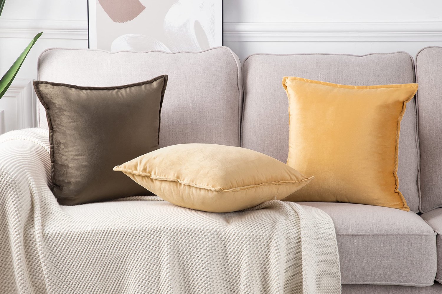 Decoratieve kussenslopen 40x40 cm - fluwelen stof - luxe franje - perfect voor sofa en slaapkamer - ShopVlot