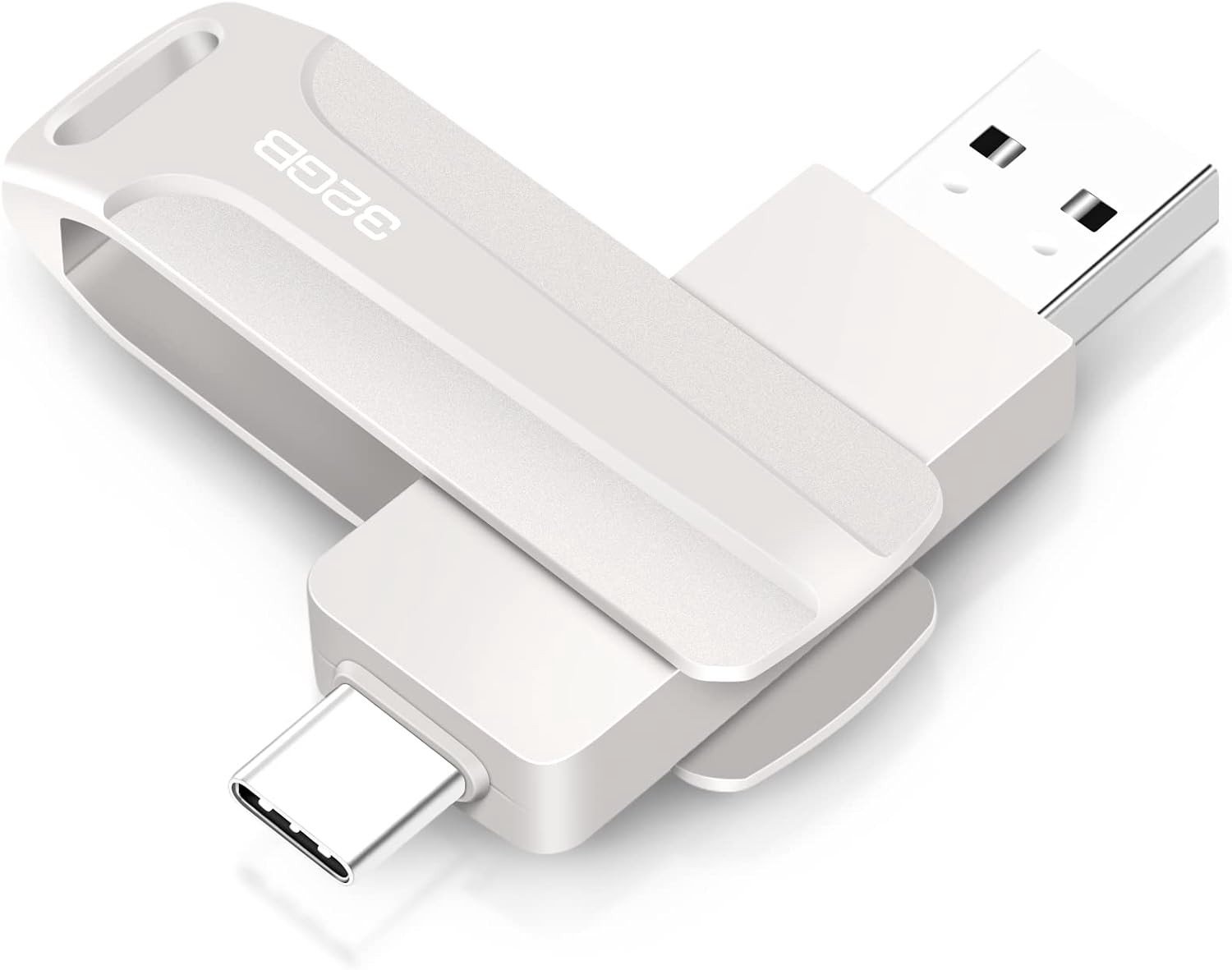 USB-stick - Zilver - 32 GB - 2-in-1 met USB C en USB 2.0 - Voor Android-smartphones, Windows, PC, Tablets