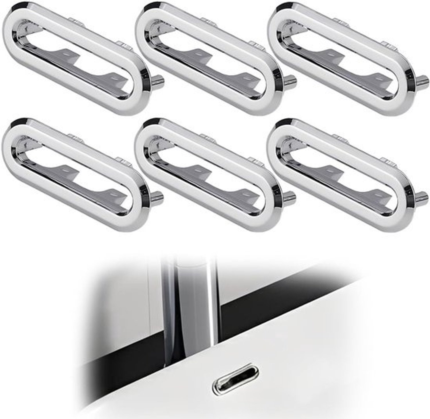 Afdekking voor wastafel - Gat ring deksel - Badkamer keuken - 6 stuks set - Rechthoekig