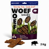Woef Woef Hondensnacks Wildzwijn Strips 2.00 KG - Verwensnacks - Gedroogd vlees - Wildzwijn - vanaf 3 maanden - Geen toevoegingen