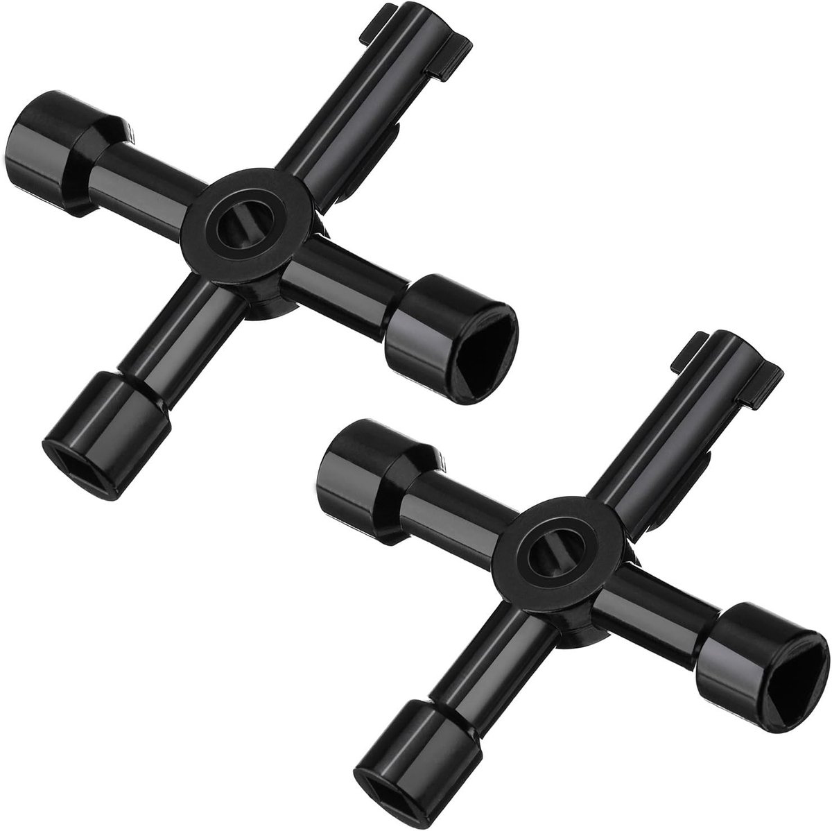 2 stuks - Multifunctionele vier-in-één sleutel (gas-/nutsleutel), geschikt voor brievenbussen, liften, elektriciteitskasten, treindeuren - 7.2cm
