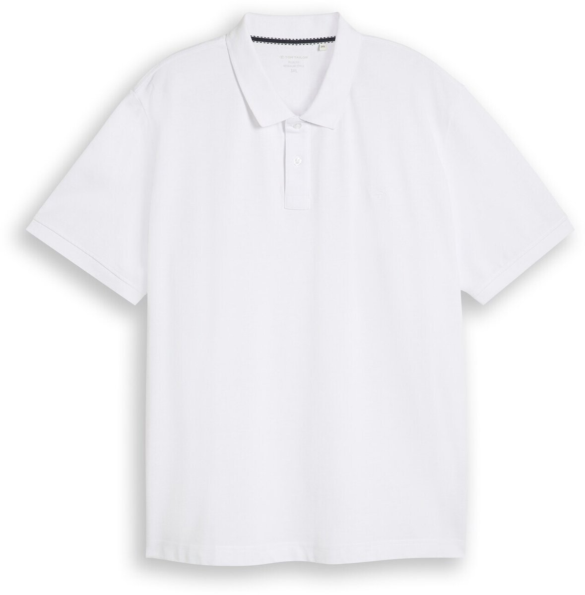 Tom Tailor - Plus Size - Piqué-poloshirt met geborduurd logo - Maat 4XL - White