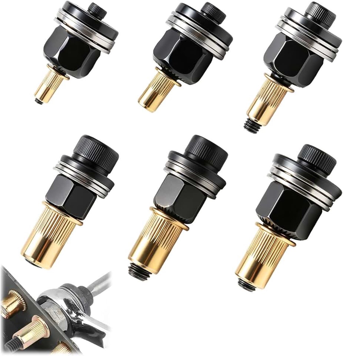 6-delige klinknagelgereedschapsset, klinknagelmoeren, M3, M4, M5, M6, M8, M10 | Riveter Moer Accessori Riveter Tool Mandrel Rivet Moer Tool Handmatige klinknagel machine klinknagels met