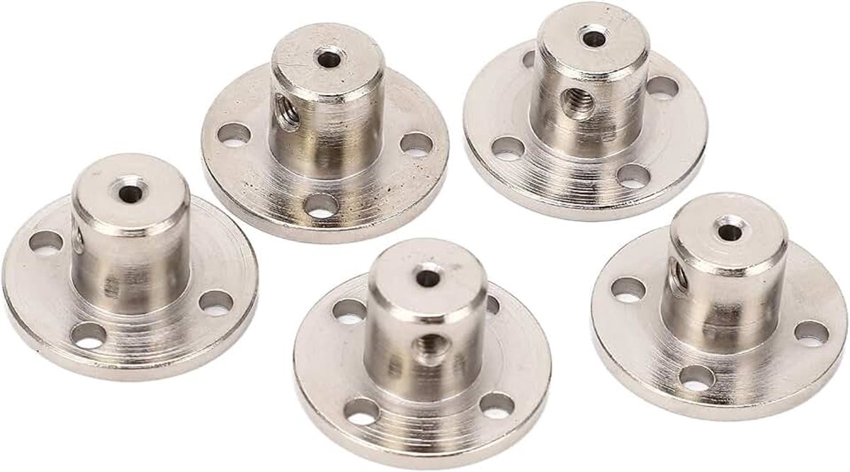 5 Pack 2mm Flens Koppeling Connector, Stijve Gids Staal Model Koppeling Accessoire, As As Fittingen voor DIY RC Model Motoren, Hardware