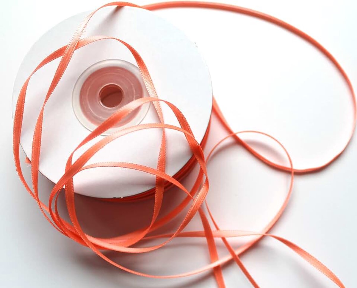 Satijnen lint 3 mm lint cadeaulint decoratief lint satijn bruiloft Kerstmis lint (bruiloft abrikoos)
